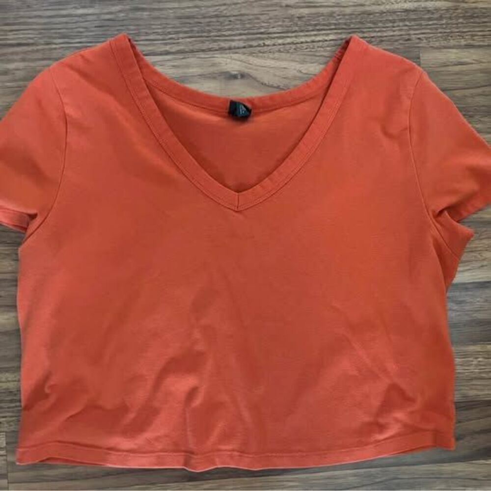 Wild Fable Orange V-Neck Crop Top XXL